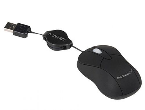 Rato q-connect mini optico 800 dpi retratil usb 1,5 ghz preto , Q-connect , 37958 , 5705831043695
